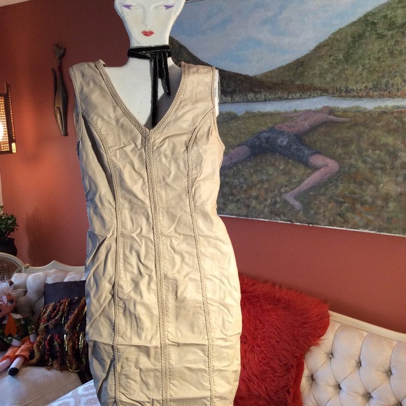 Max Studio Dresses & Skirts - Creme Pleather Max Studio Dress